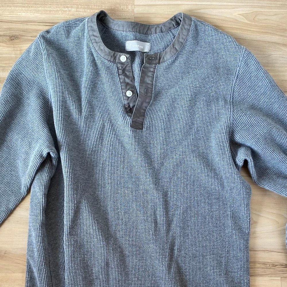 Everlane henley sweater waffle
